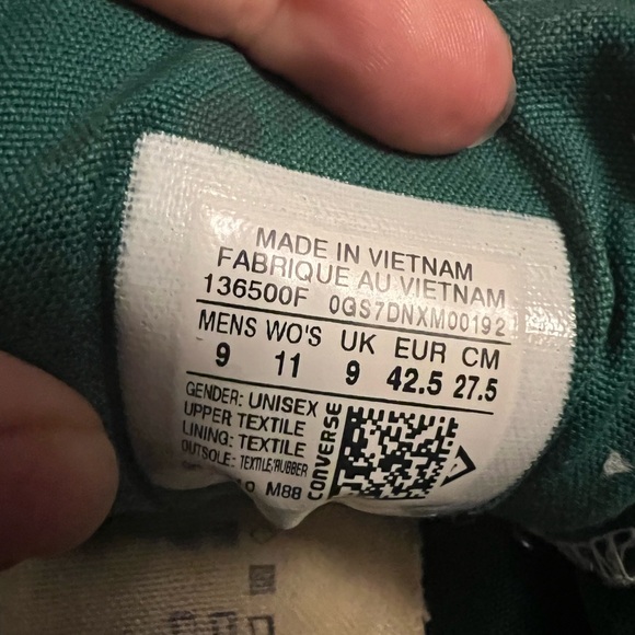 CONVERSE All Star Chuck Taylor Dual Collar Casual Sneakers Grey‎ Green Mens Sz 9 - Picture 7 of 7